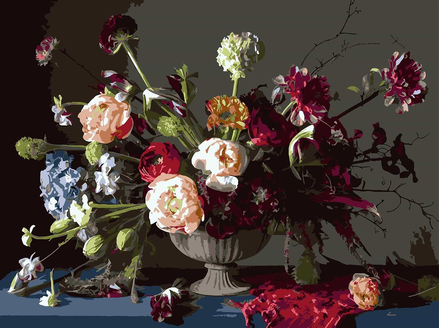 Картина за номерами Strateg Розкішний букет 30х40 (SS-1271)