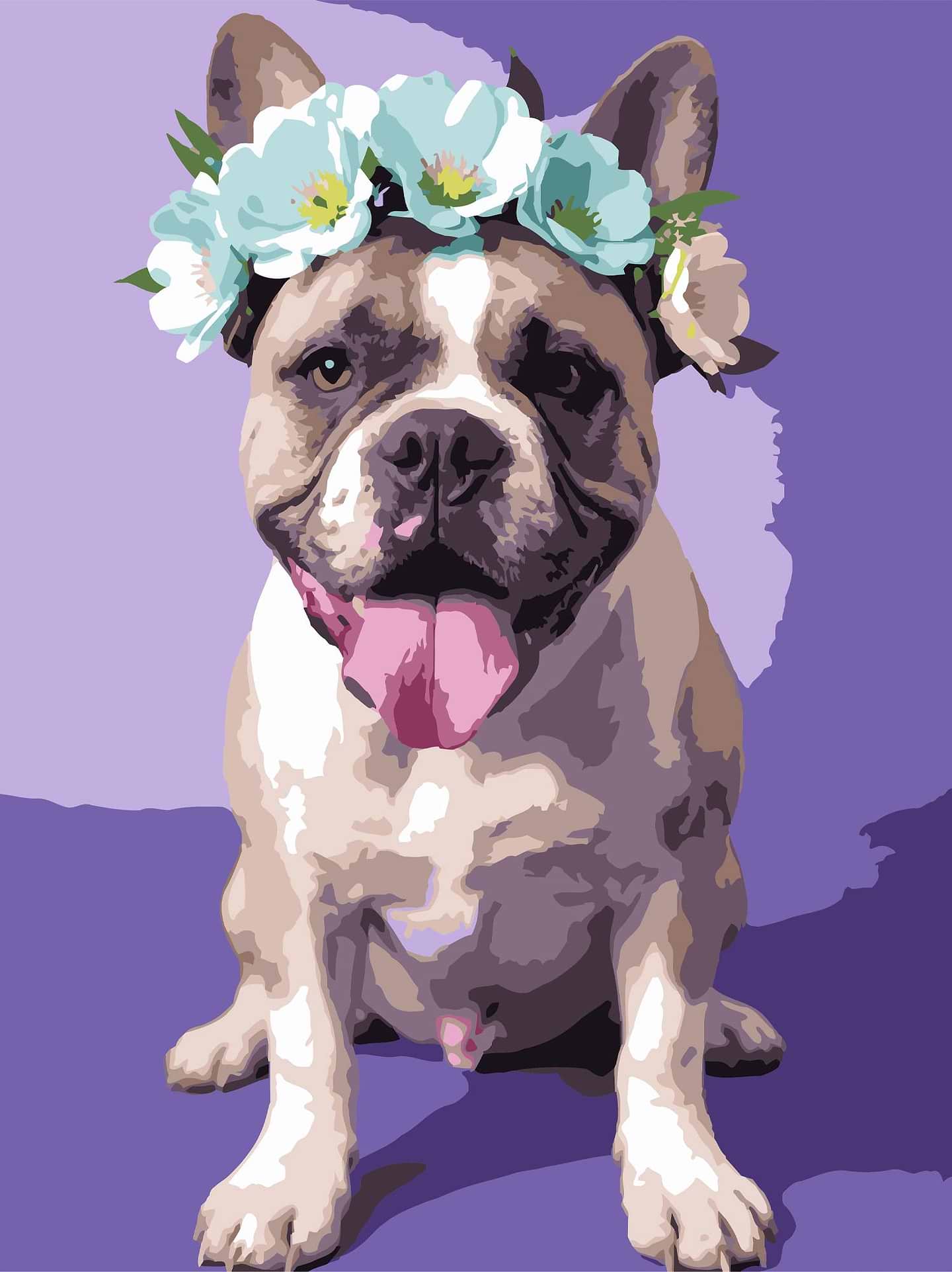 Картина за номерами Strateg Пес у віночку 30х40 (SS-1283)