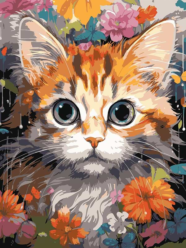 Фото - Картина по номерам Strateg Рыжий котенок 30х40 (SS-1290)