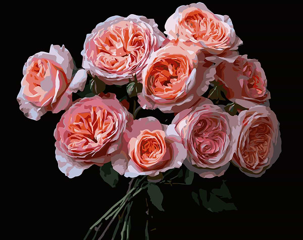 Фото - Картина по номерам Strateg Розовые цветы 40х50 (AH1256)