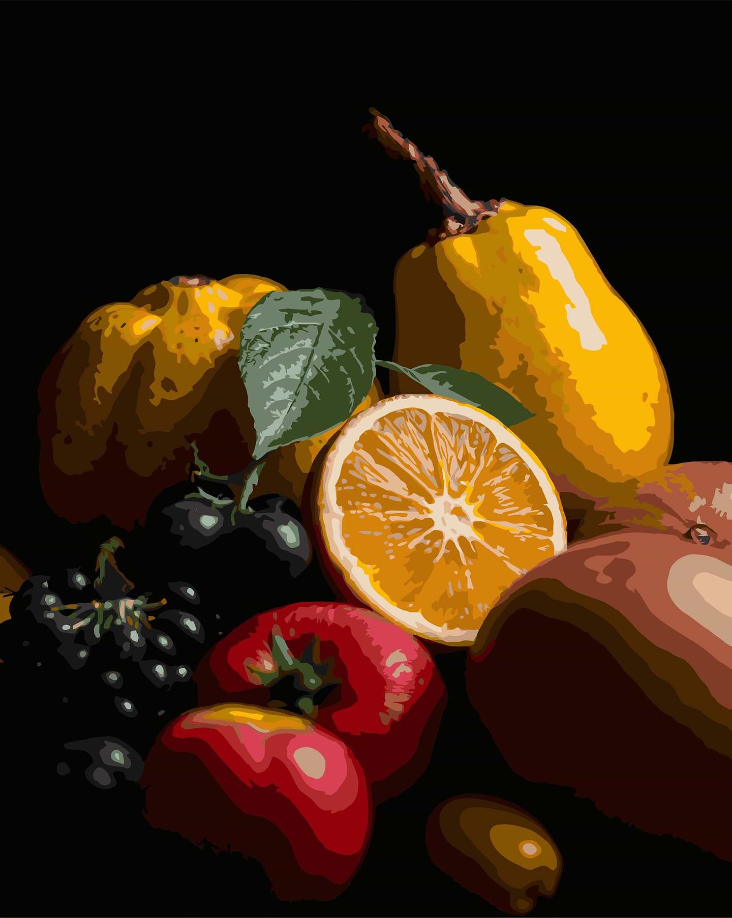 Картина за номерами Strateg Цитрусовий натюрморт 40х50 (AH1262)