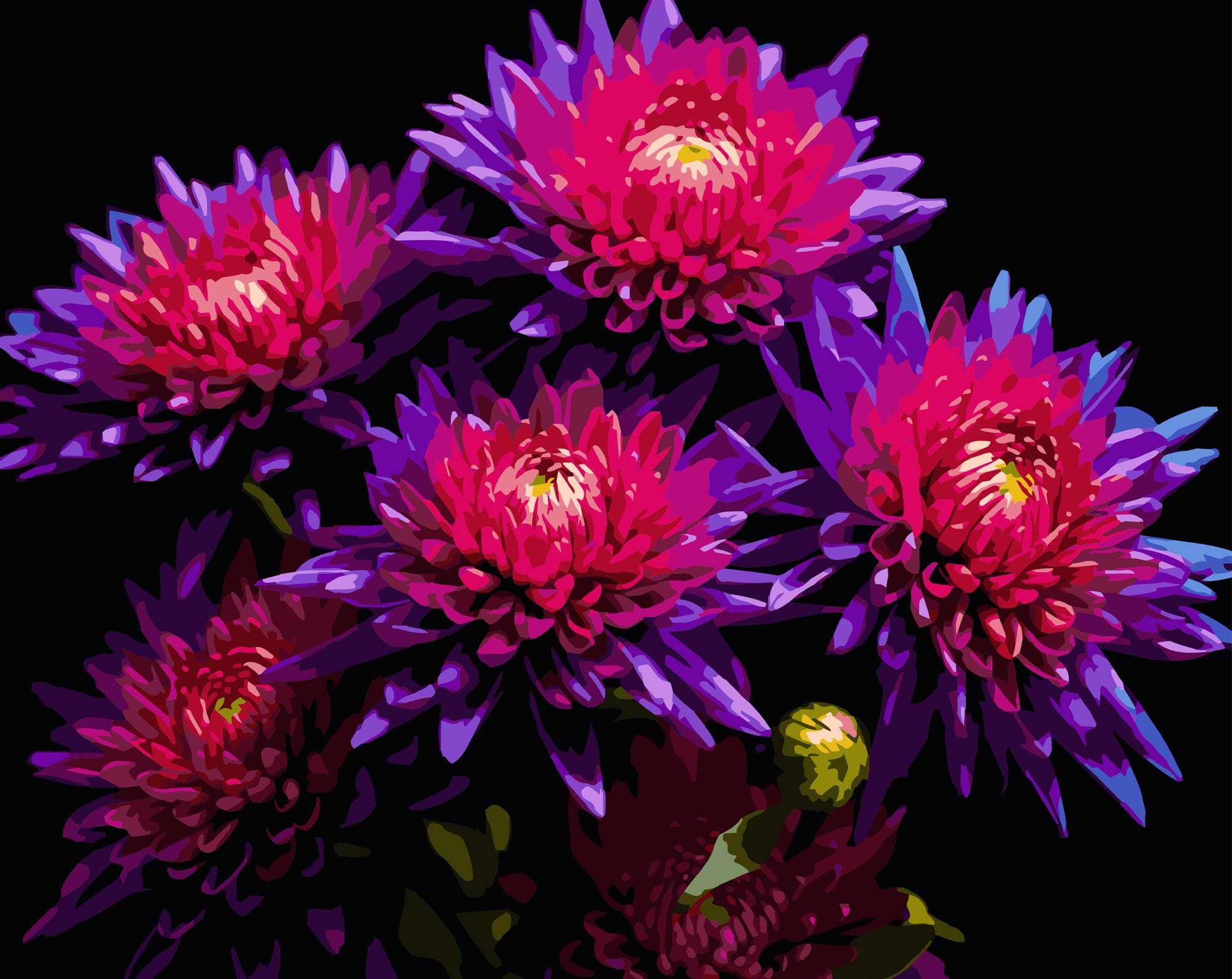 Картина за номерами Strateg Айстри 40х50 (AH1298)