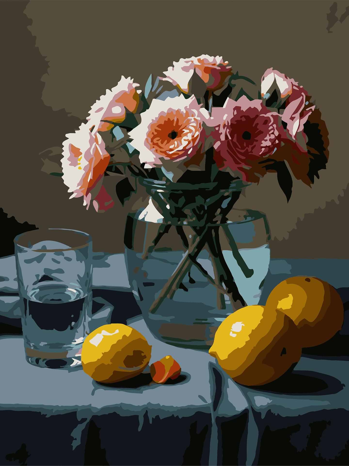 Картина за номерами Strateg Квіти й лимони 30х40 (SS-1316)