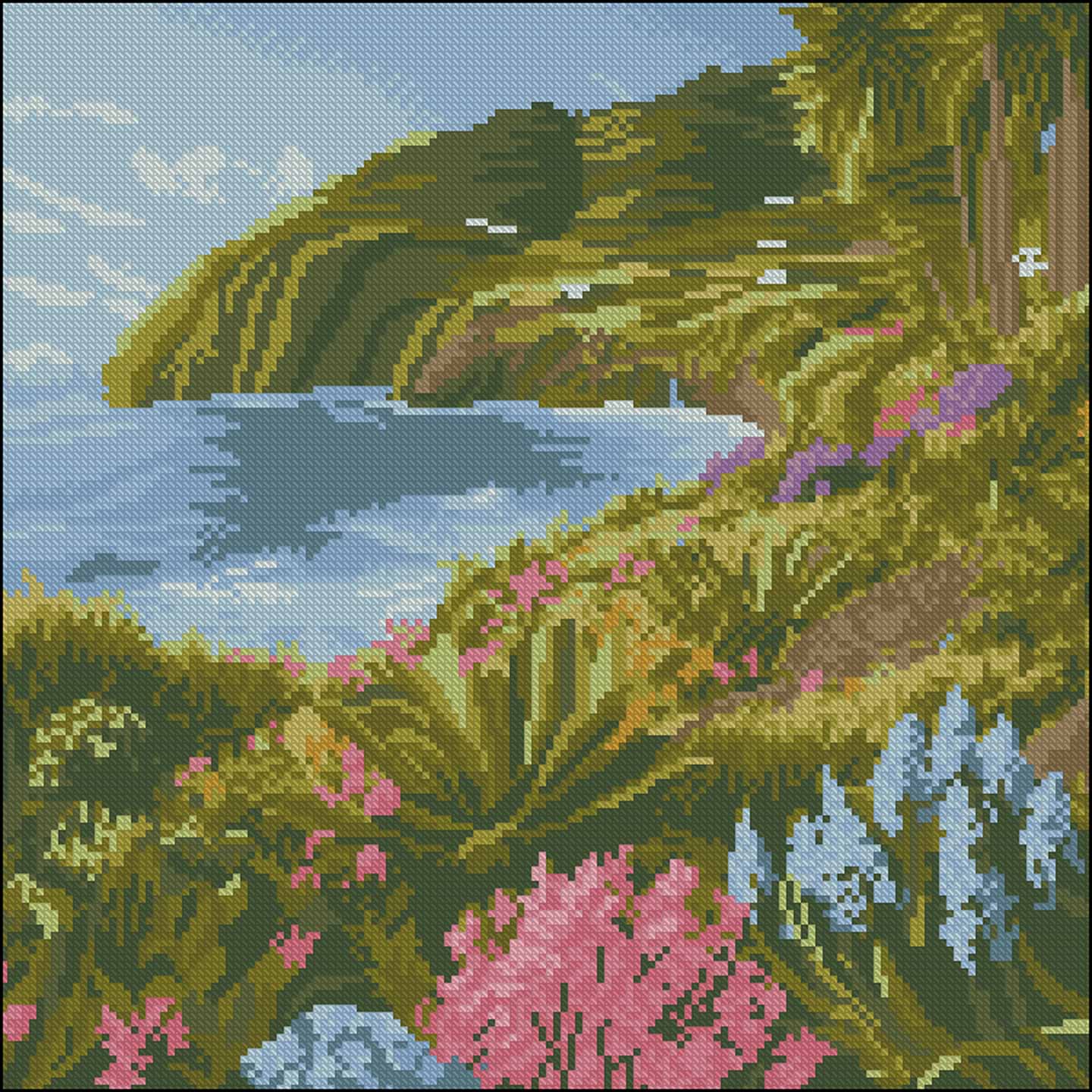 Алмазная живопись Strateg Побережье на острове 30х30 (YZ3030-05)