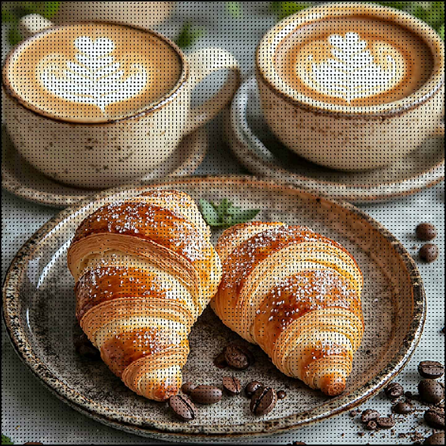 Алмазний живопис Strateg Кава з круасанами 30х30 (FZ3030-07)