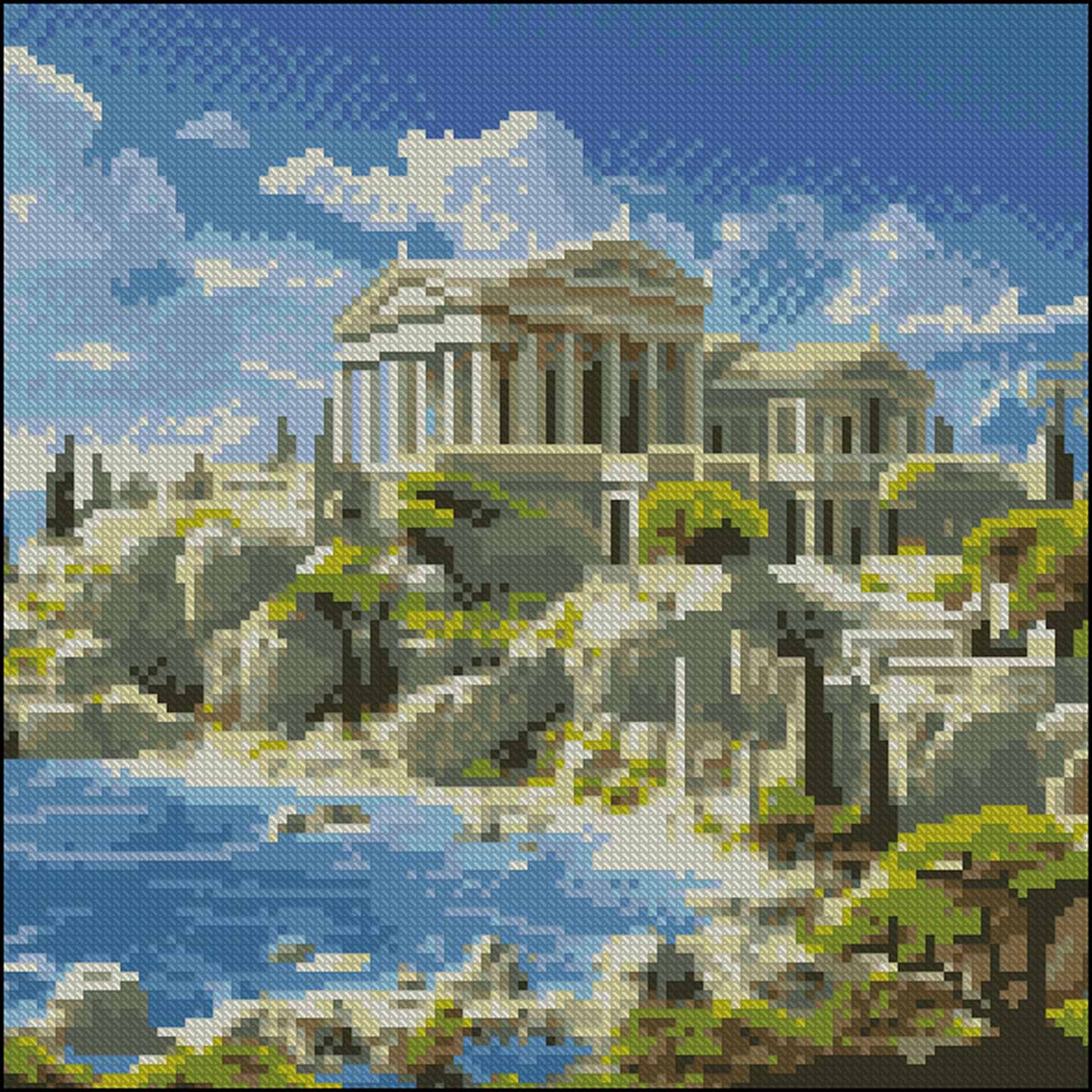 Алмазная живопись Strateg Древний город 30х30 (FZ3030-16)