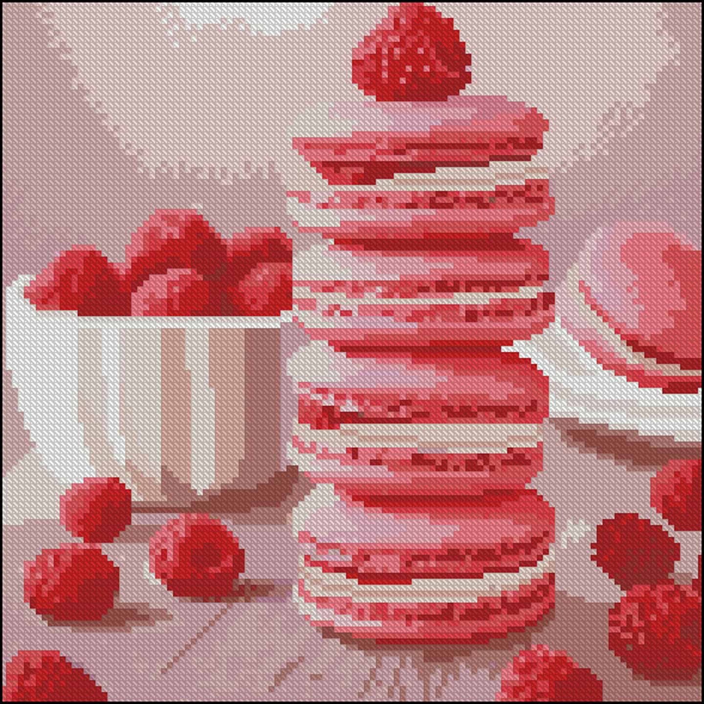 Алмазная живопись Strateg Малиновые макароны 30х30 (FZ3030-33)