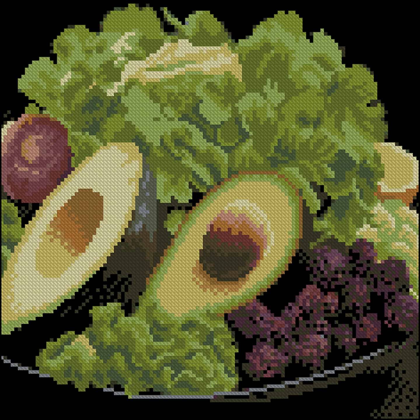 Алмазная живопись Strateg Авокадо и зелень 30х30 (FZ3030-35)