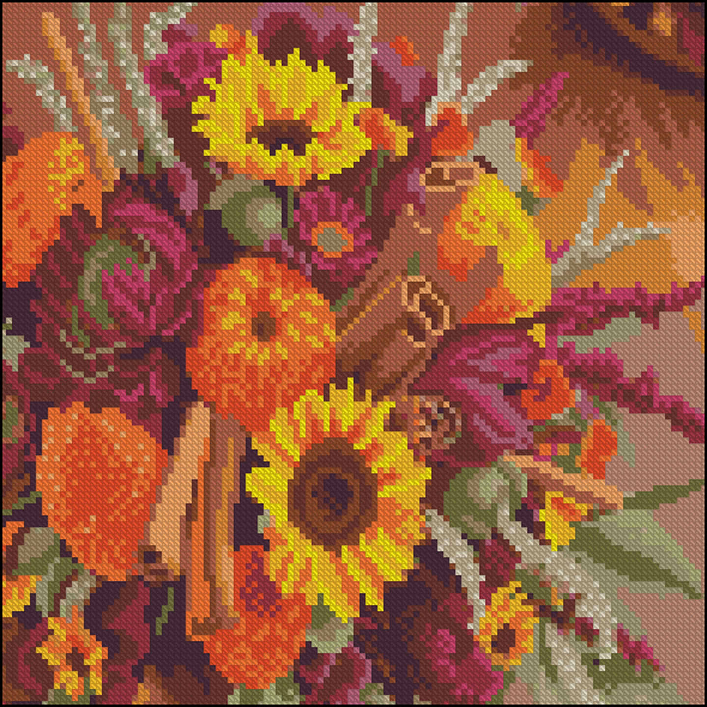 Алмазная живопись Strateg Осенний букет 30х30 (FZ3030-37)