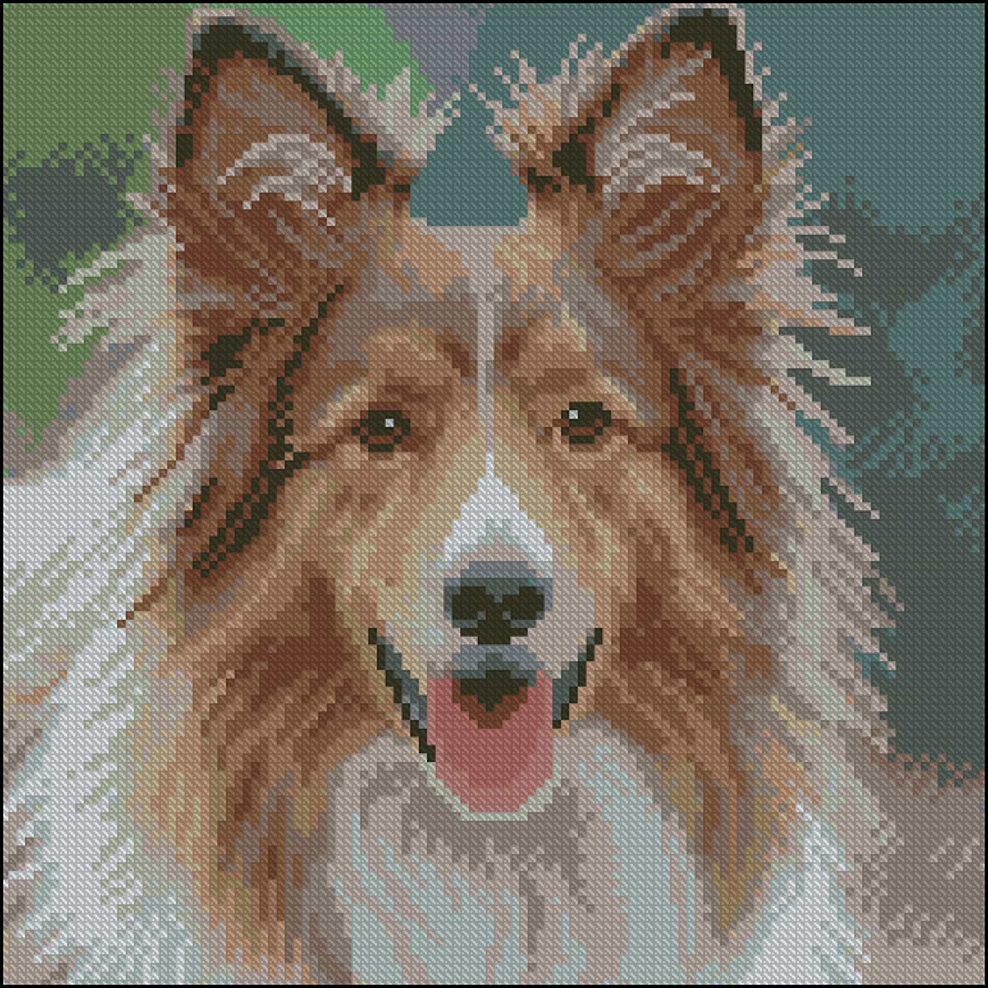 Алмазная живопись Strateg Пушистый пес 30х30 (FZ3030-41)