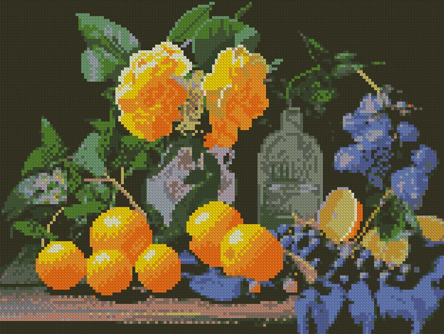 Алмазная живопись Strateg Натюрморт с апельсинами 30х40 (FZ3040-02)