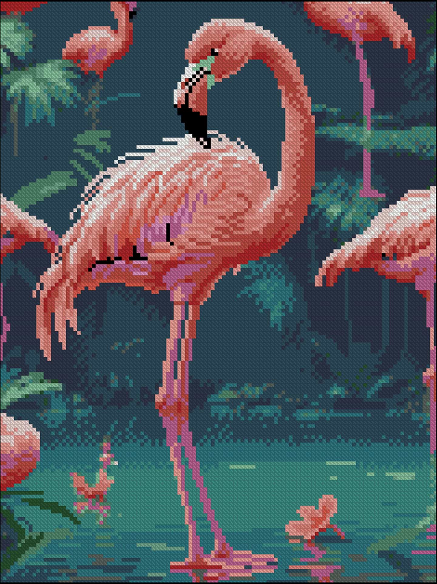 Алмазний живопис Strateg Рожевий фламінго 30х40 (FZ3040-11)