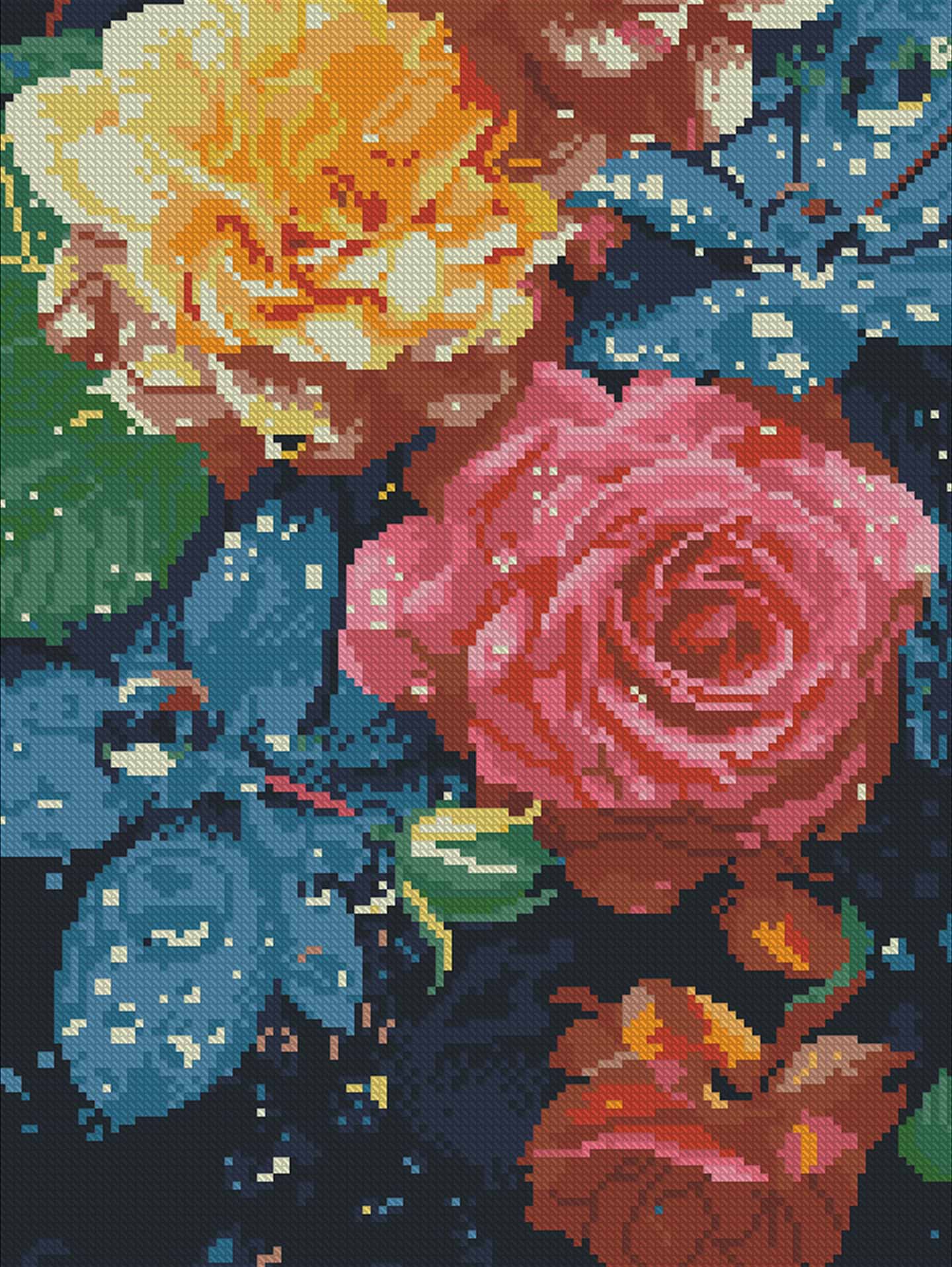 Алмазний живопис Strateg Ранкові троянди 30х40 (FZ3040-15)