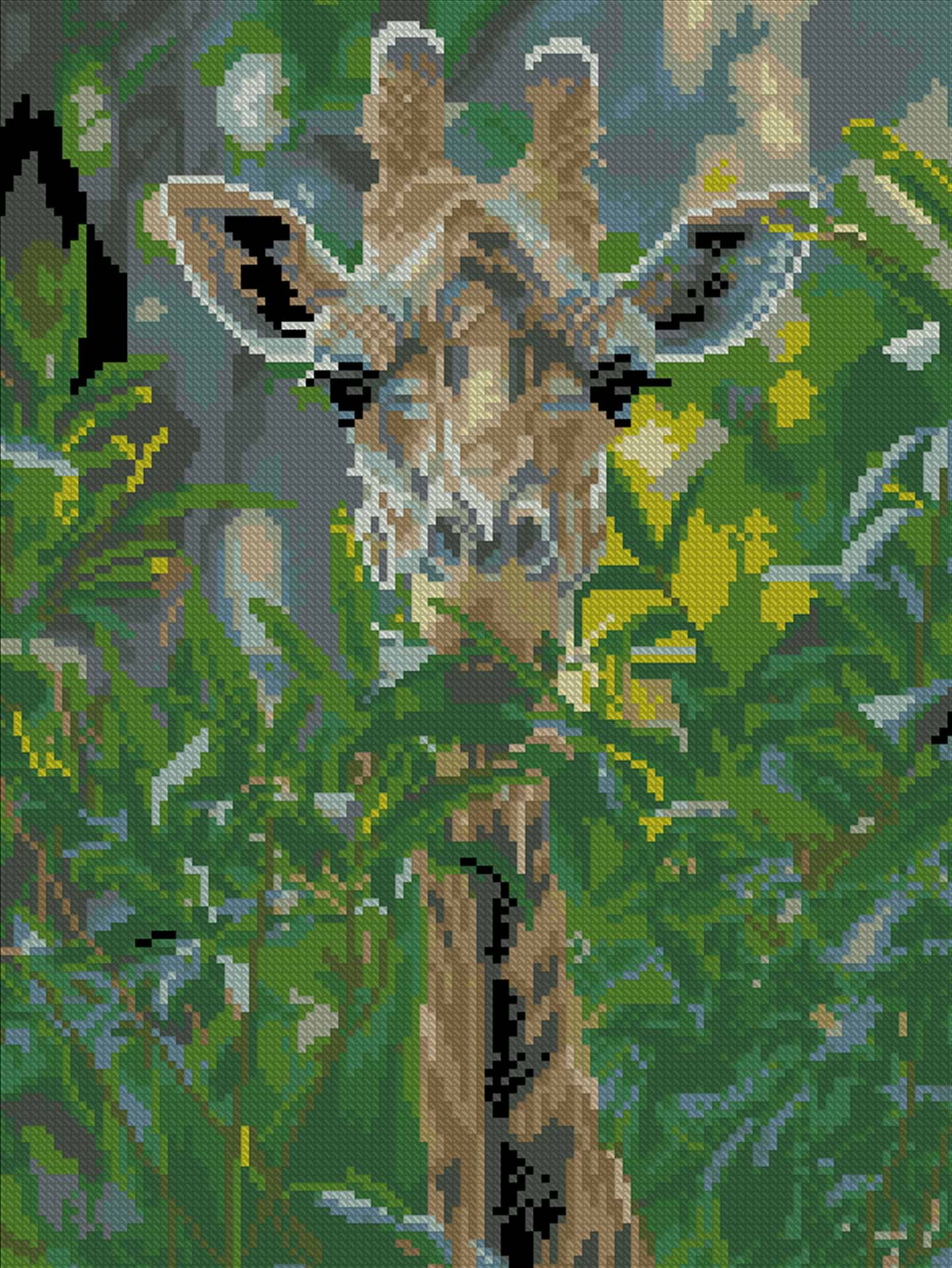 Алмазний живопис Strateg Жирафа в джунглях 30х40 (FZ3040-16)