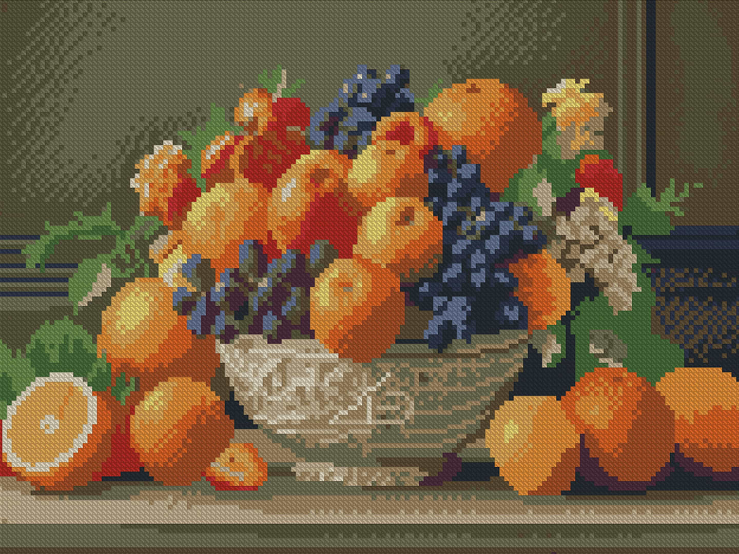 Алмазний живопис Strateg Ваза з фруктами 30х40 (FZ3040-28)