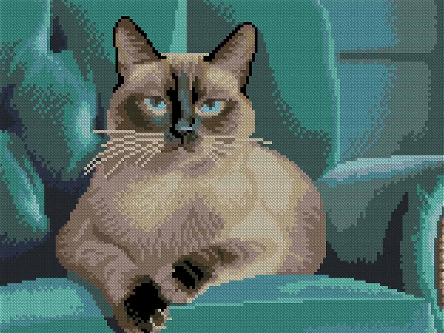 Алмазний живопис Strateg Сіамська кішка 30х40 (FZ3040-30)