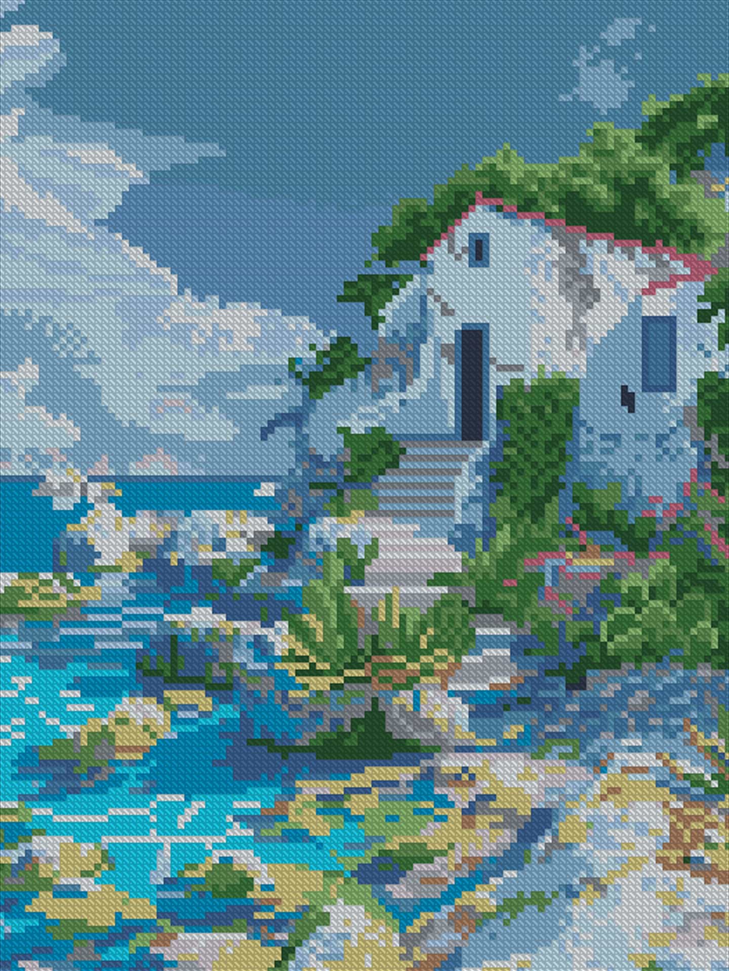 Алмазная живопись Strateg Дом у моря 30х40 (ZAV3040-57)