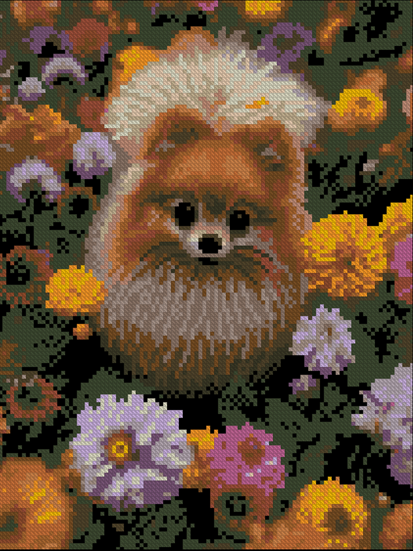 Алмазная живопись Strateg Шпиц в цветах 30х40 (ZAV3040-61)