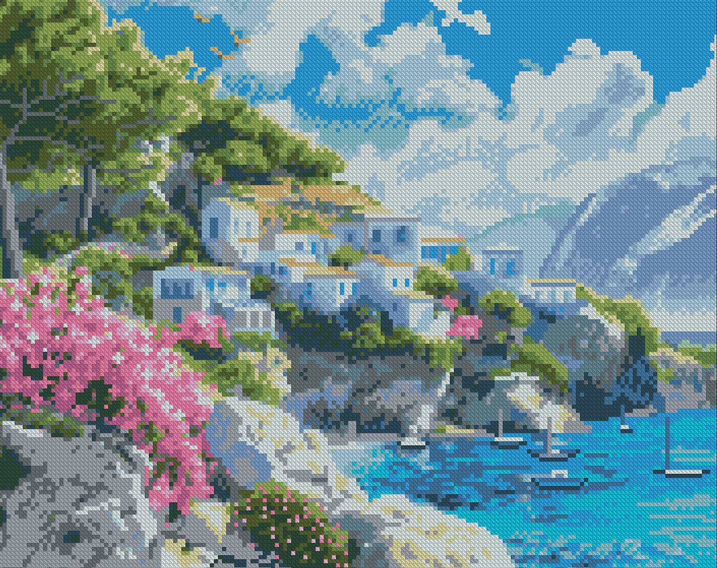 Алмазная живопись Strateg Побережье Греции 40х50 (ZAV4050-49)