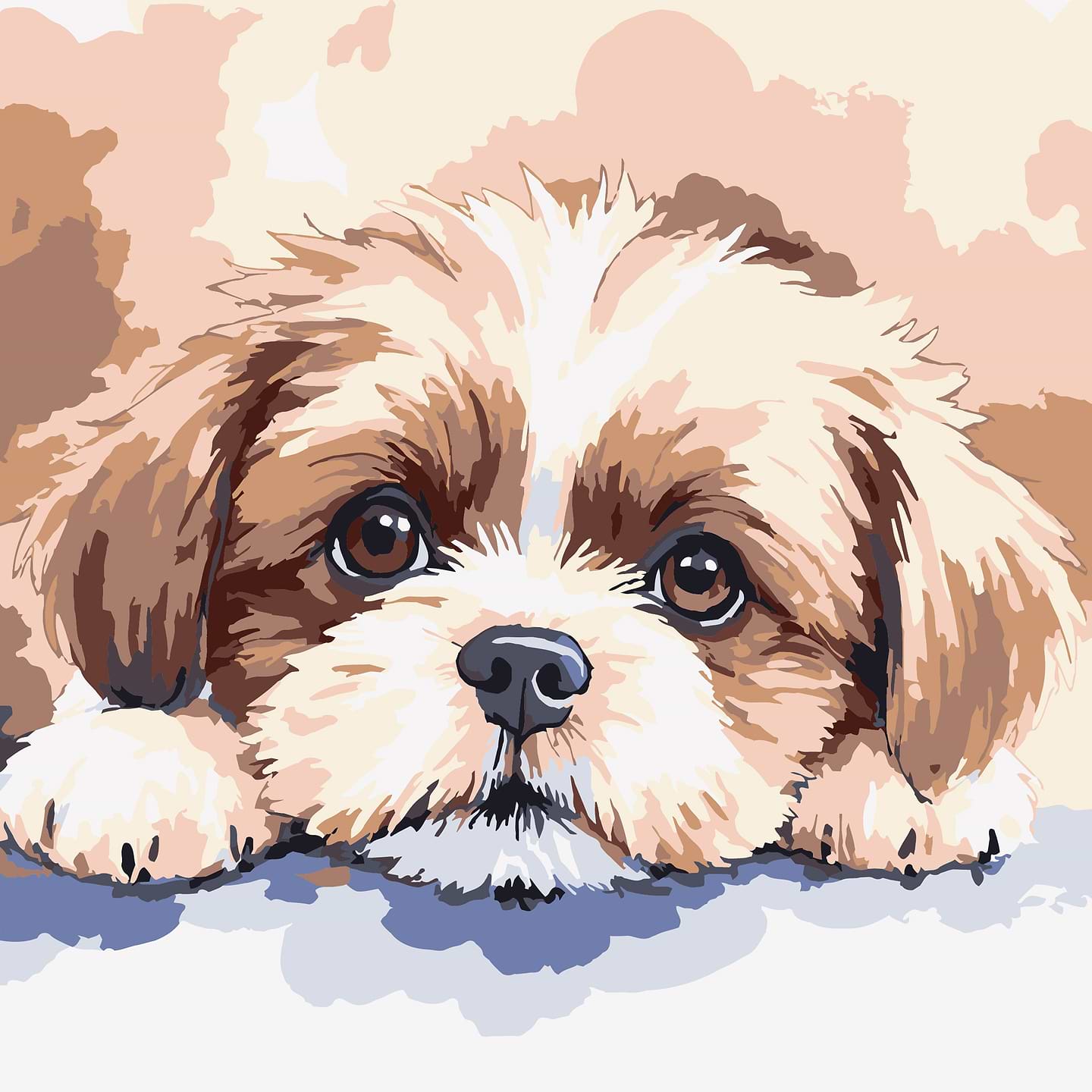 Картина по номерам Strateg Милый щенок 20х20 (HH8033)