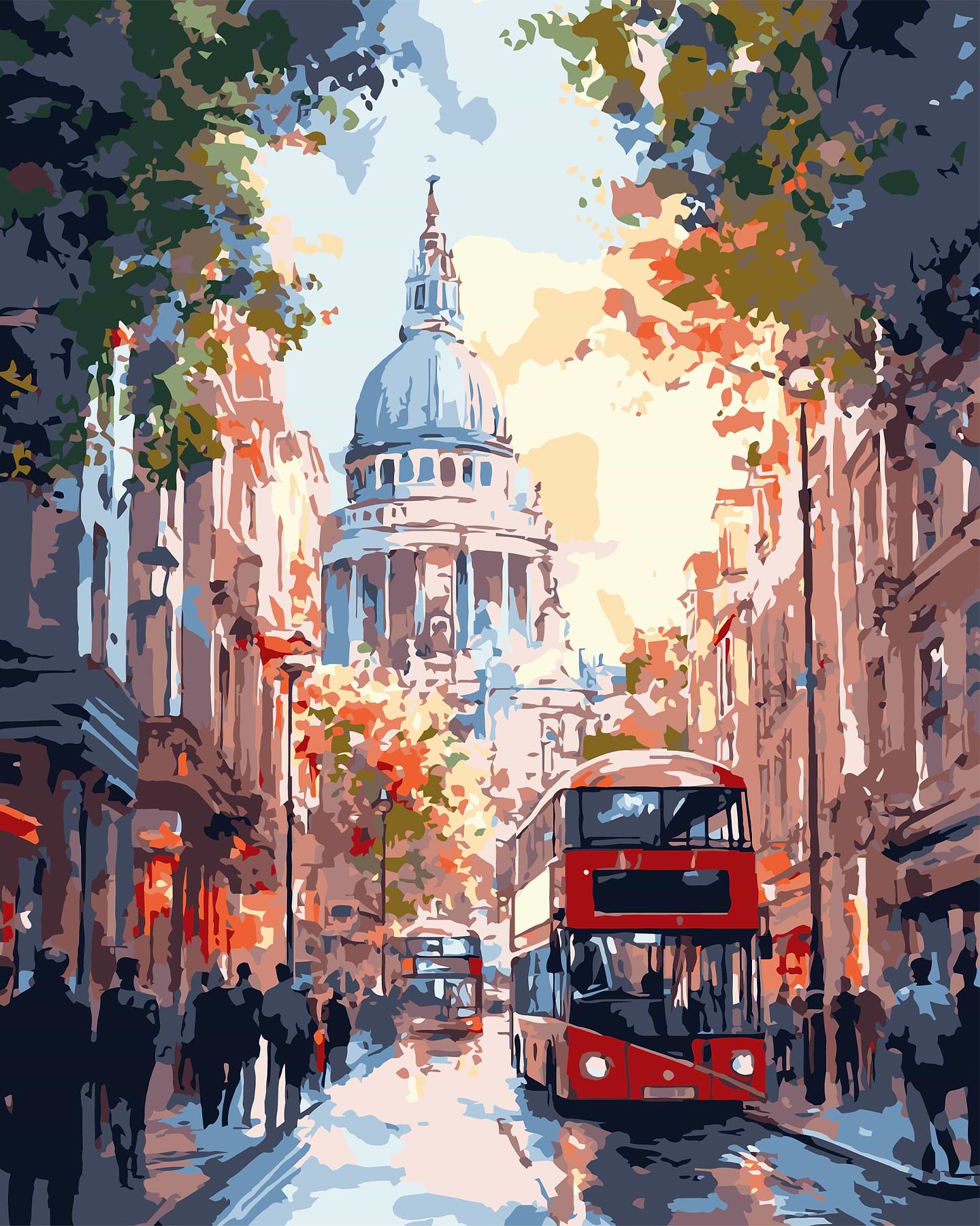 Картина по номерам Strateg Цветной город 40х50 (VG028)