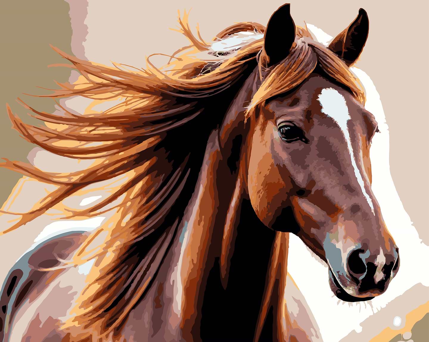 Картина по номерам Strateg Лошадь на ветру 40х50 (VG040)