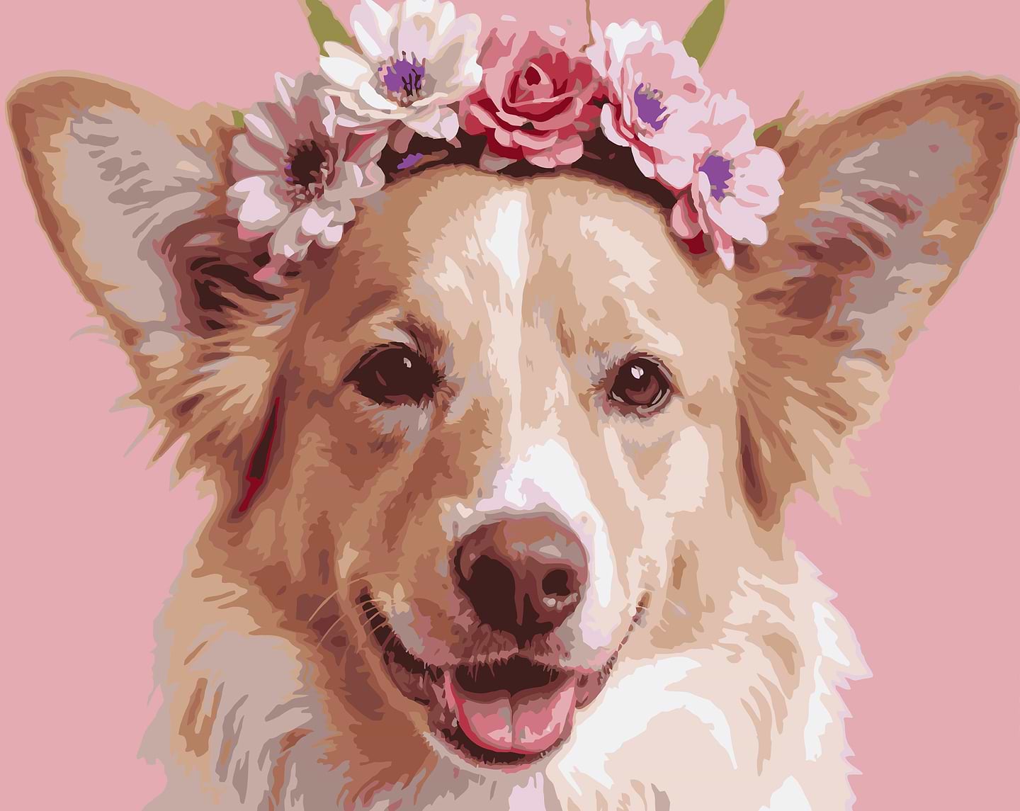 Картина по номерам Strateg Улыбающийся пес 40х50 (VG042)