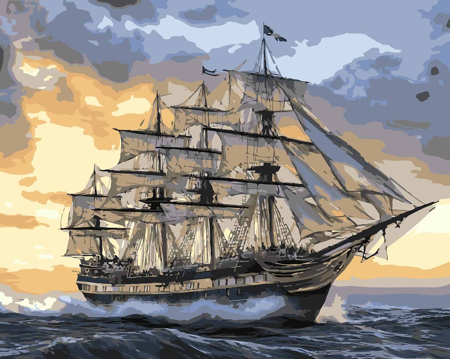 Картина по номерам Strateg Корабель в открытом море 40х50 (VG051)