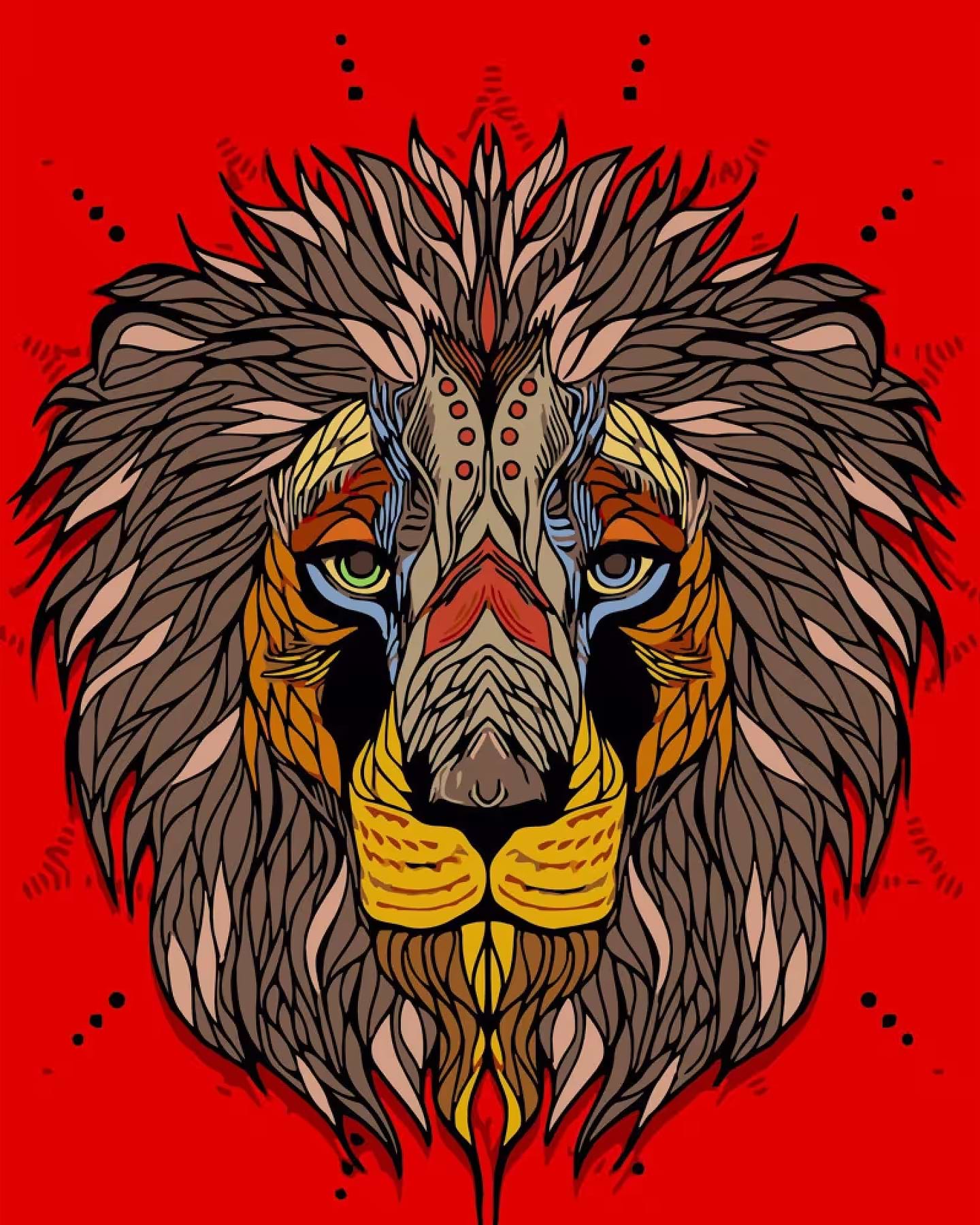 Картина за номерами Strateg Африканський лев 40х50 см (DY195)