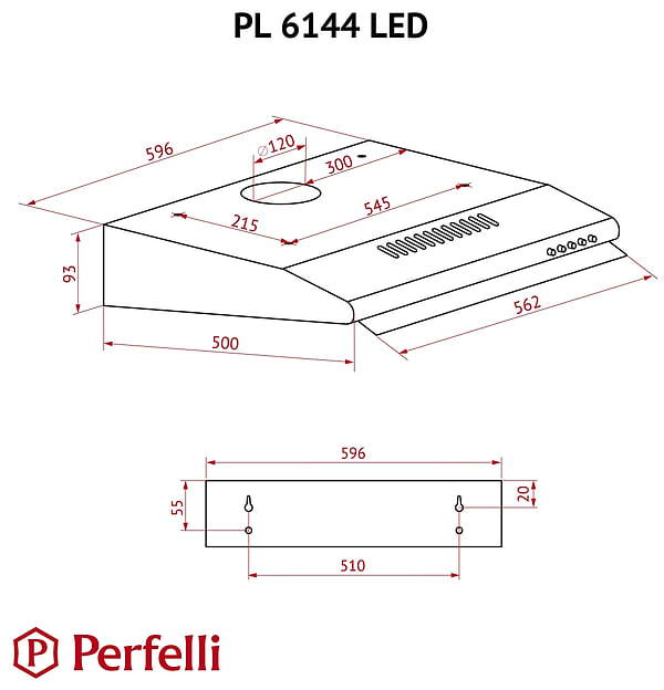 Фото - Вытяжка традиционная Perfelli PL 6144 IV LED