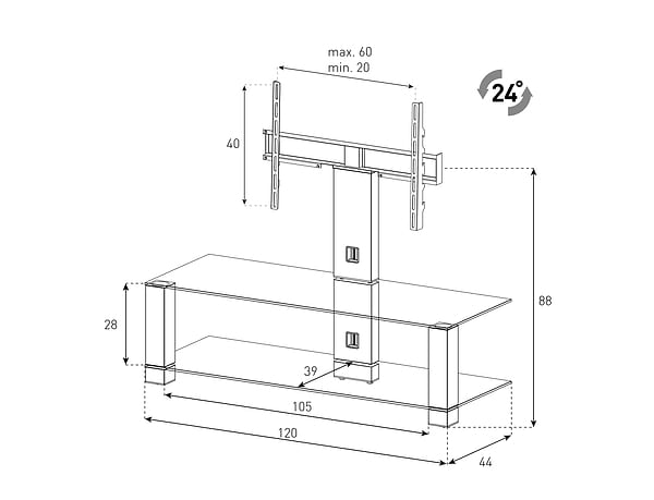 Фото - Тумба для телевізора Sonorous PL 2400-B-INX