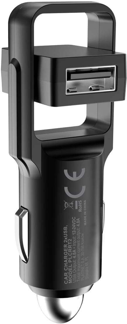 Автомобильное зарядное устройство Platinet Car Charger Rotation USB 2xUSB 24W 4.8A (PLCRRT2)