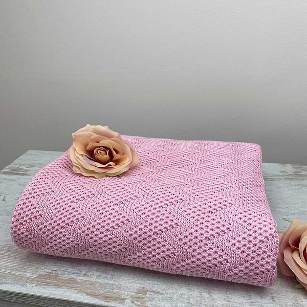 Фото - Плед полуторный Прованс Дино зигзаг Розовый 130х170 см (022436)