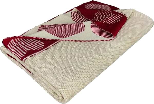 Фото - Плед односпальный Прованс вязаный Сердца 100х150 (025050) Фото - Плед односпальный Прованс вязаный Сердца 100х150 (025050)