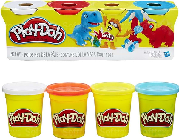 Фото - Расходники Hasbro Play-Doh 4 баночки Dinosaurs (B5517_B6508)