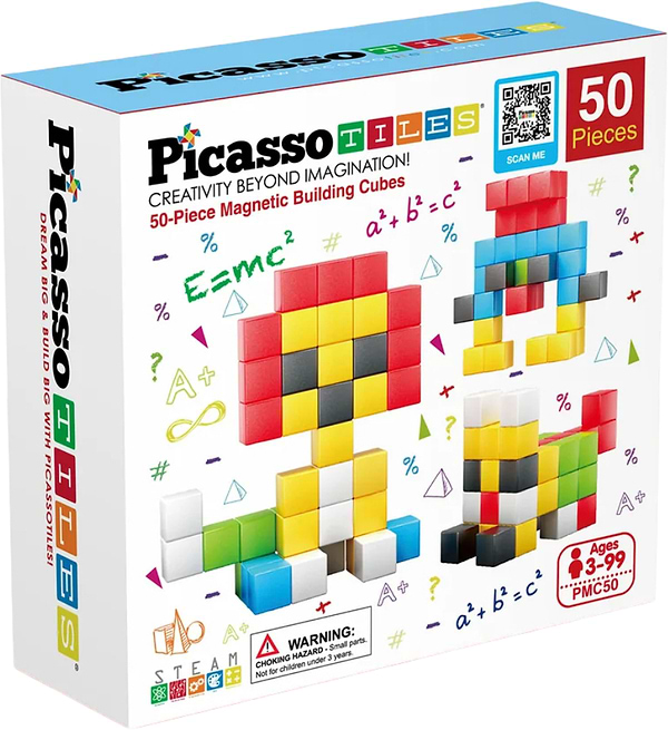 Фото - Магнитный конструктор Picasso Tiles BUILDING CUBES 50 деталей (23645)