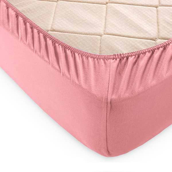 Фото - Простирадло євро GM Textile на резинці рожеве 200х200х25