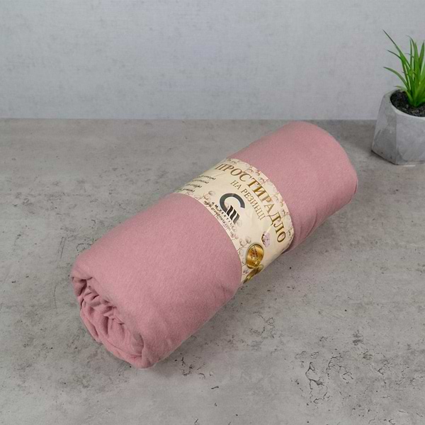 Фото - Простирадло євро GM Textile на резинці рожеве 200х200х25