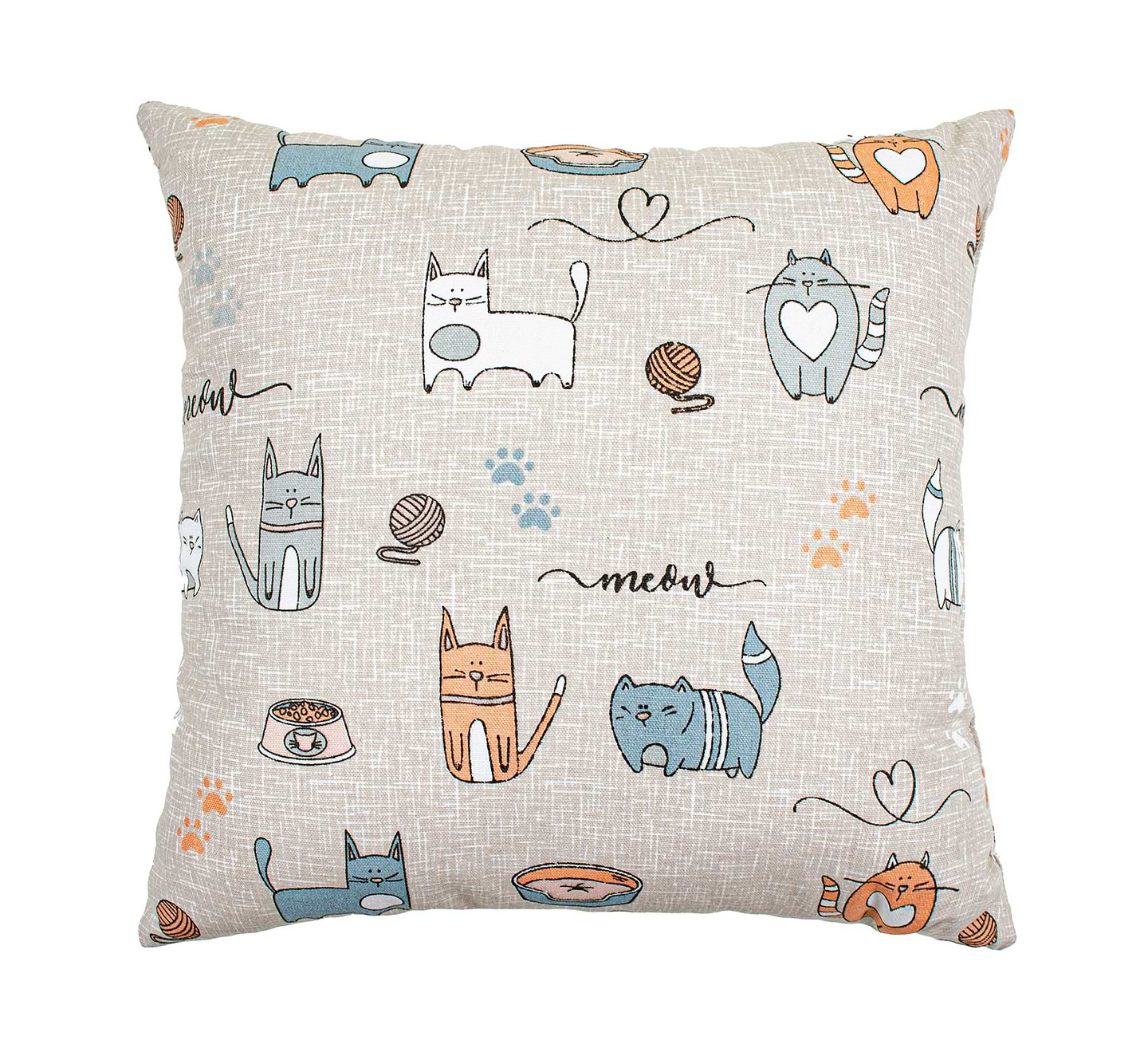 Подушка декоративна Home Line Полупанама кіт на кухні бежевий 40х40 (175281)
