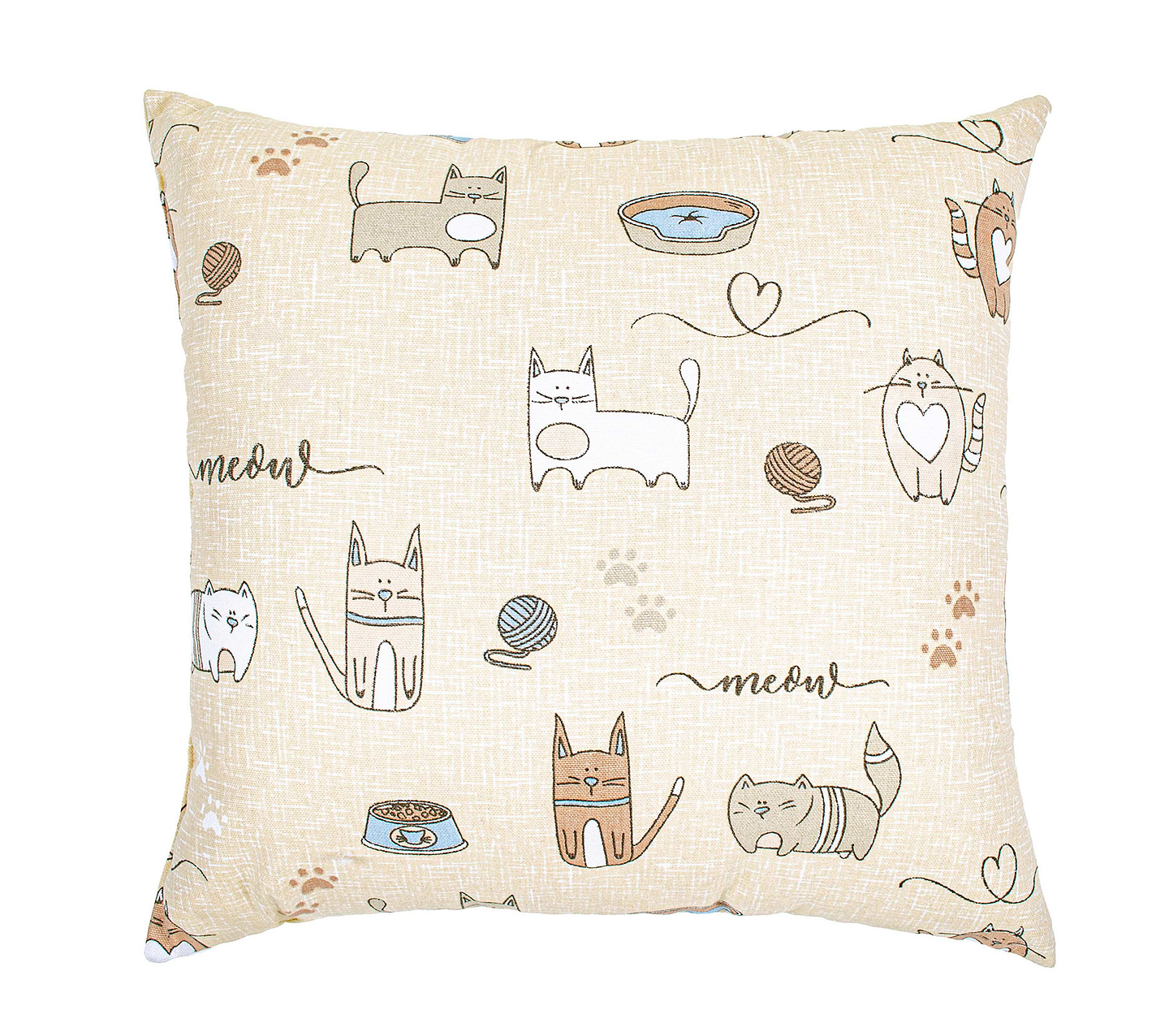 Подушка декоративна Home Line Полупанама кіт на кухні пісочний 40х40 (175282)