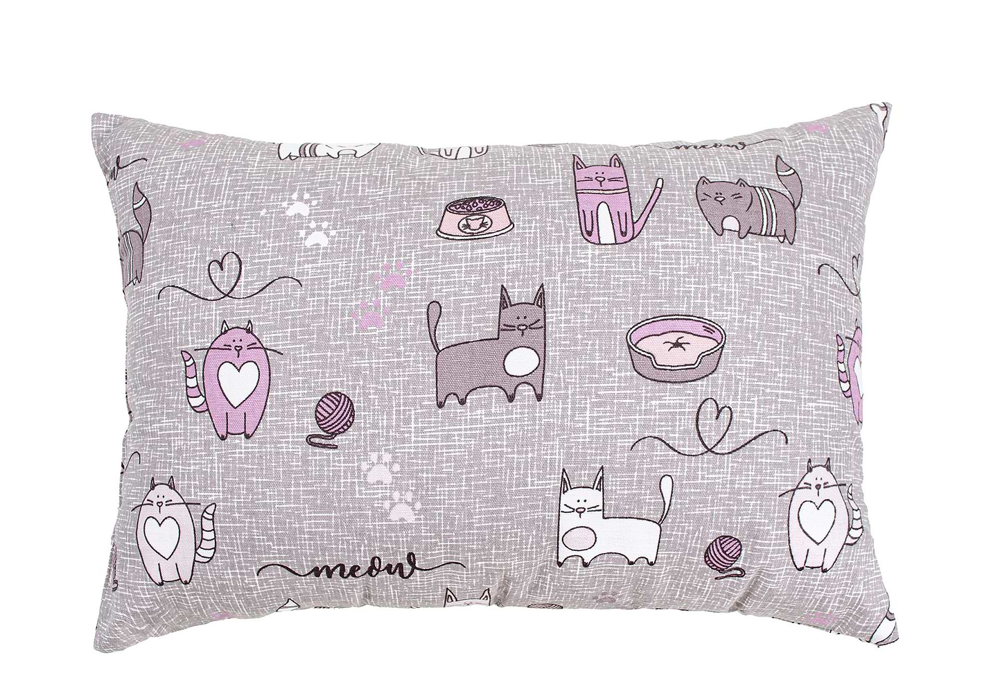 Подушка декоративна Home Line Полупанама кіт на кухні сіро-бузковий 35х50 (175280)