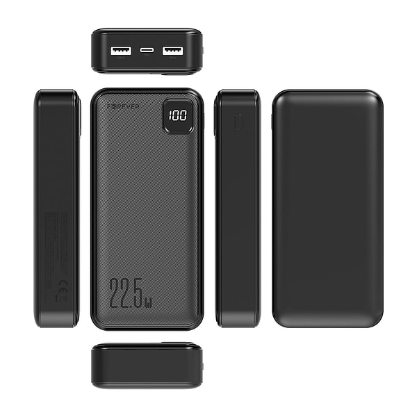 Фото - Батарея мобильная Forever TB-300L PD QC 22,5W 20000 mAh black