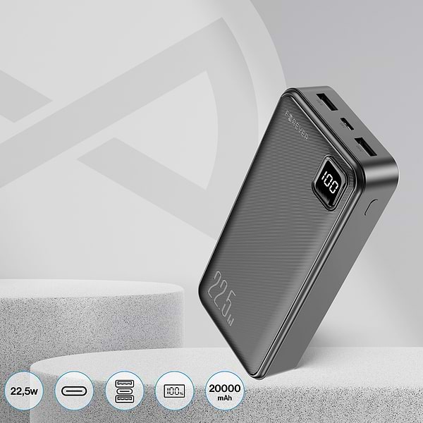 Фото - Батарея мобильная Forever TB-300L PD QC 22,5W 20000 mAh black