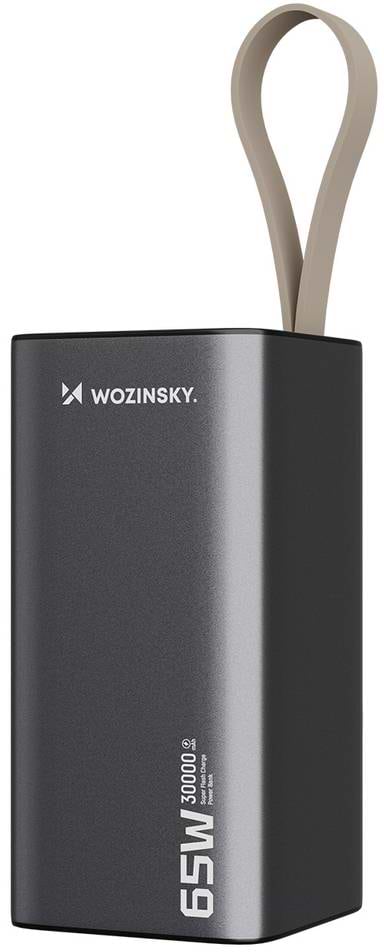 Батарея мобільна Wozinsky K65+ 65W 30000mAh 2x USB-C, 1x USB-A 65W Gray (5907769364457) - Фото 1