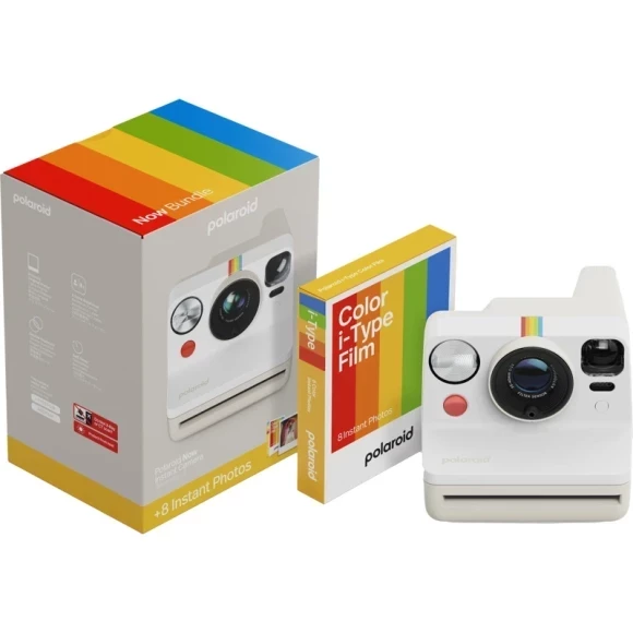 Фотокамера моментальной печати Polaroid Now Gen 3 Pebble White + Color Film Bundle (8 photos) (6573)