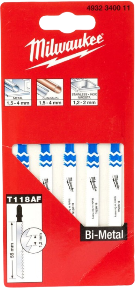 Полотно Milwaukee T118AF Bi-Metal 55х1,2 мм 5 шт. (4932340011)