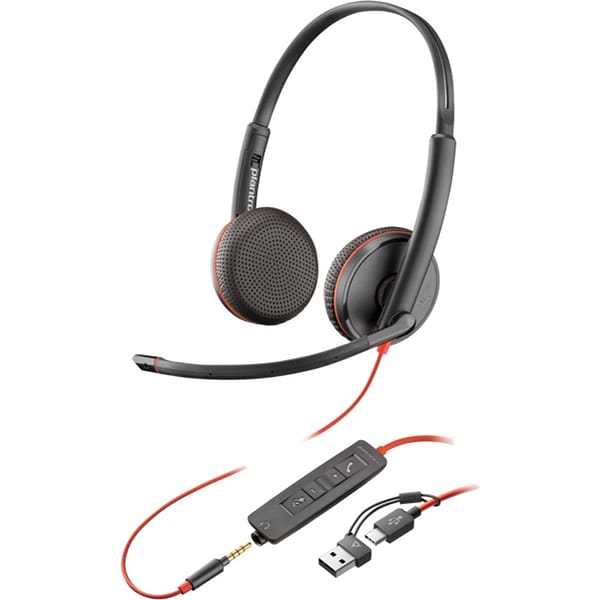 Фото - Гарнитура проводная Poly On-ear Blackwire 3225 Black (8X229AA)