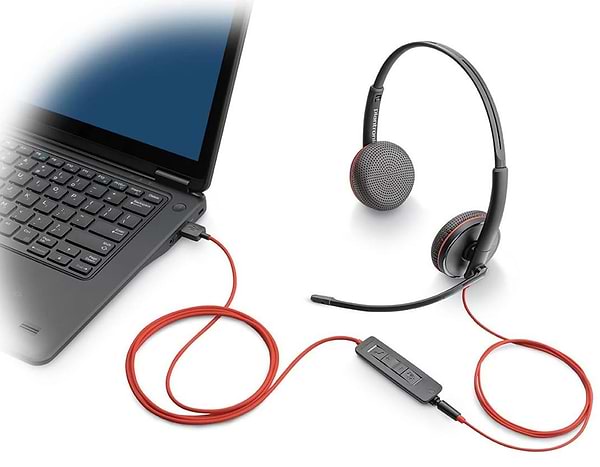 Фото - Гарнитура проводная Poly On-ear Blackwire 3225 Black (8X229AA)