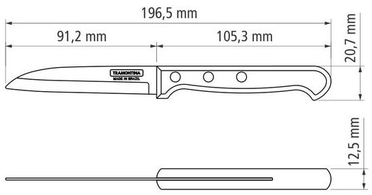 Фото - Нож для овощей Tramontina Polywood 76 мм (21121/193)