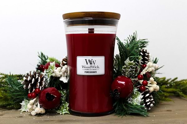 Фото - Свеча стекло Woodwick Large Pomegranate (Гранат) 609г (1725417E)